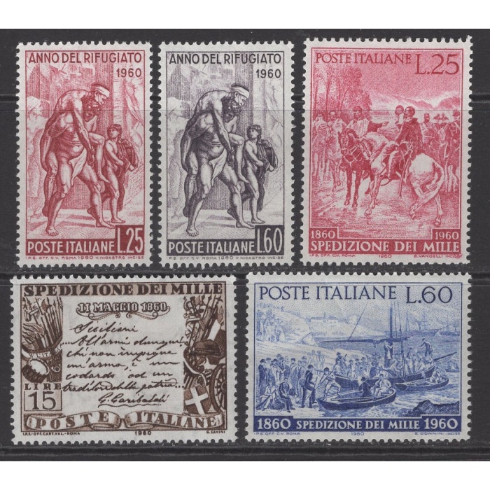 MÜLTECİLER-GENERAL GARIBALDI-1960 İTALYA-DAMGASIZ MNH TAM SET