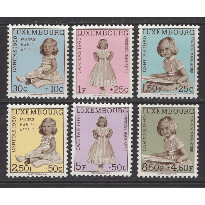 CARITAS-PRENSES MARIE ASTRID-1960 LÜKSEMBURG-DAMGASIZ MNH TAM SET