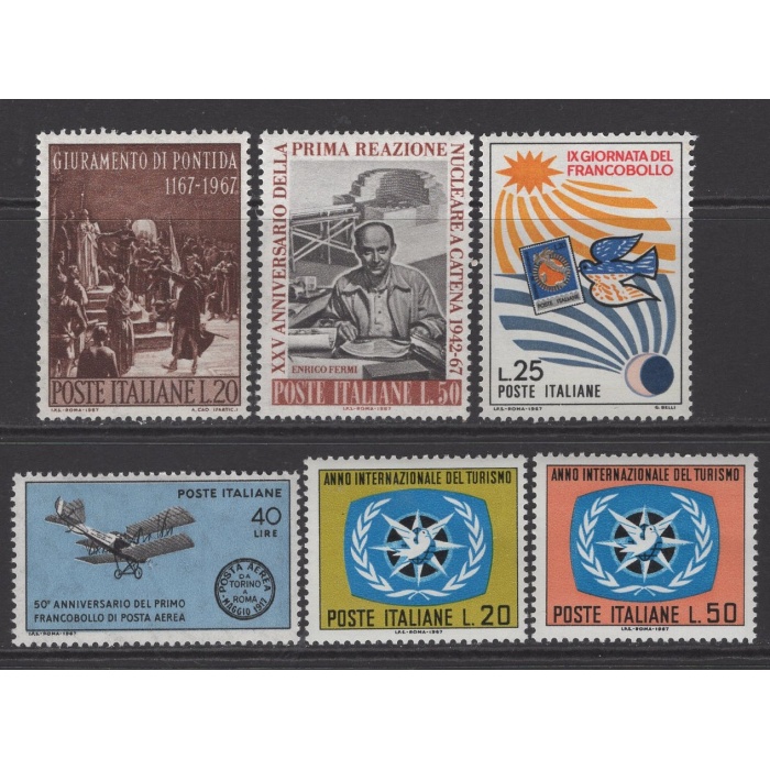 FARKLI TEMALAR-1967 İTALYA-DAMGASIZ MNH TAM SET