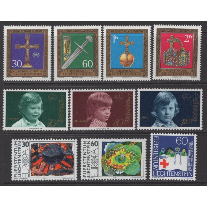 FARKLI TEMALAR-1975 LIECHTENSTEIN-DAMGASIZ MNH TAM SETLER