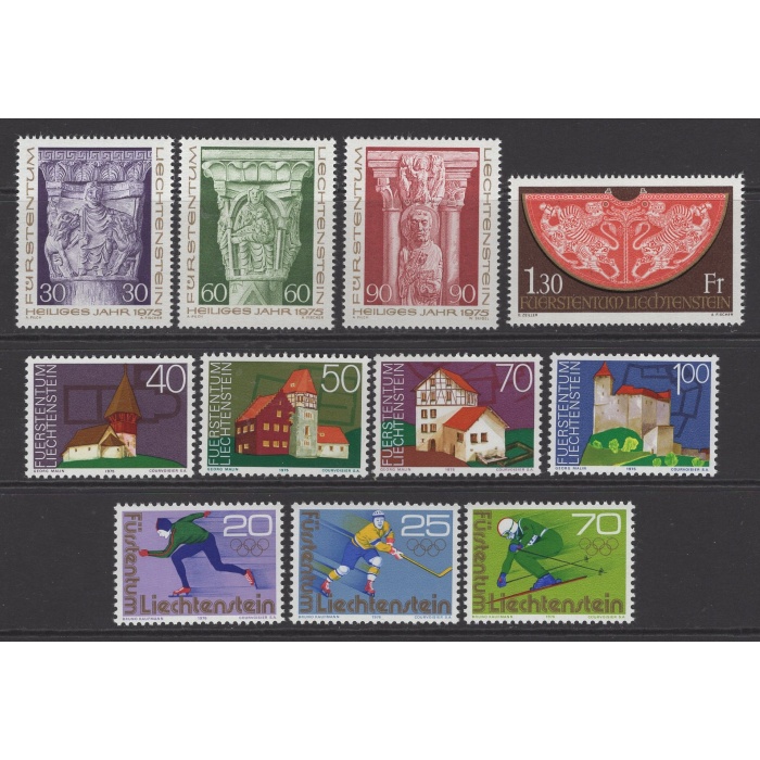 FARKLI TEMALAR-1975 LIECHTENSTEIN-DAMGASIZ MNH TAM SETLER