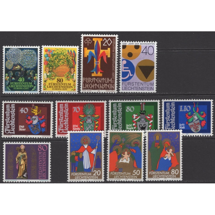 FARKLI TEMALAR-1981 LIECHTENSTEIN-DAMGASIZ MNH TAM SETLER