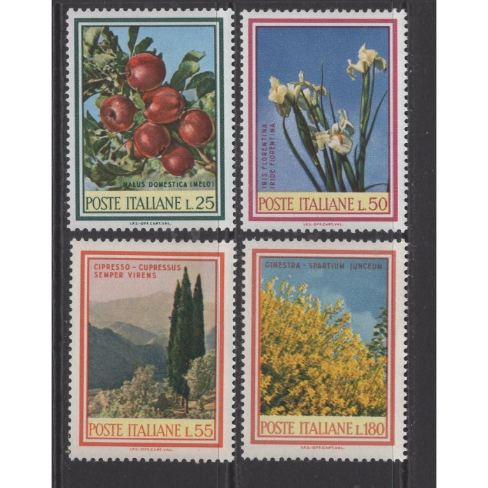 ÇİÇEKLER VE AĞAÇLAR TEMALI TABLOLAR-1967/ 1968  İTALYA-DAMGASIZ MNH TAM SET