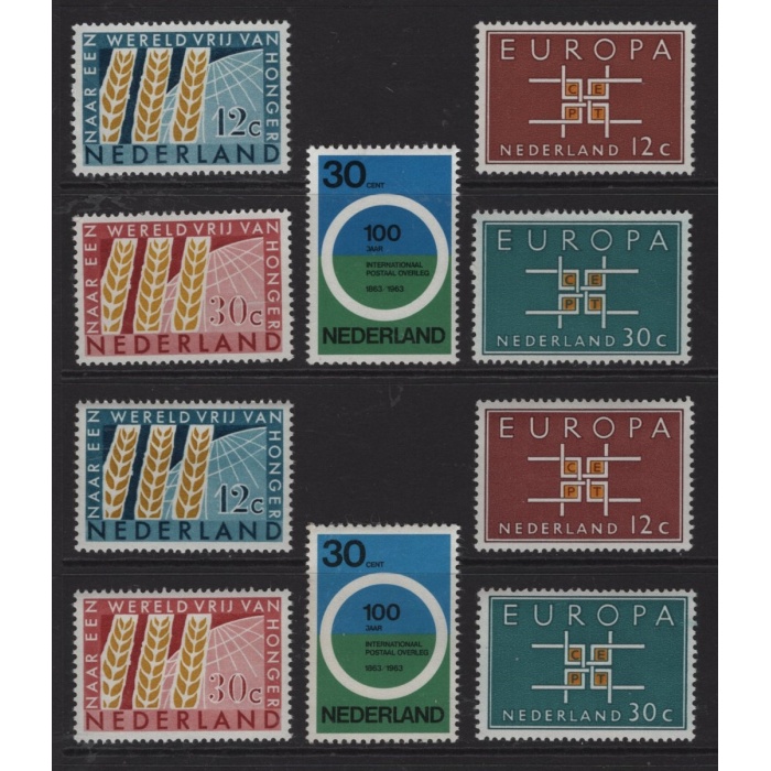 FARKLI TEMALAR-1963 HOLLANDA-DAMGASIZ MNH TAM SETLER