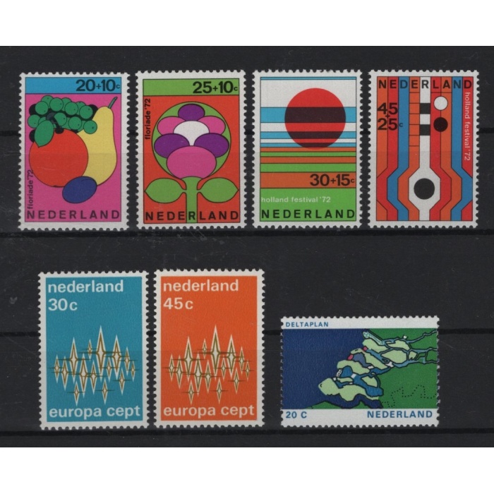 FARKLI TEMALAR-1972 HOLLANDA-DAMGASIZ MNH TAM SET