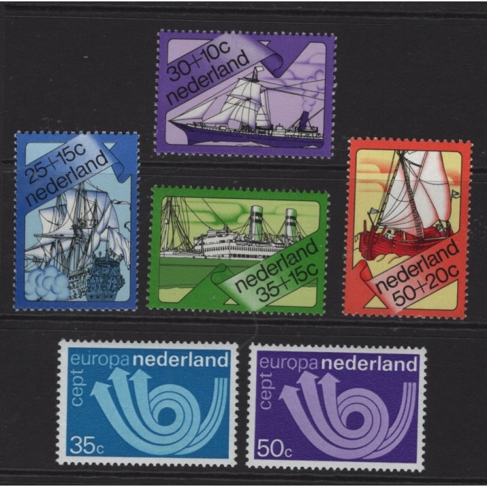 GEMİLER-CEPT-1973 HOLLANDA-DAMGASIZ MNH TAM SET