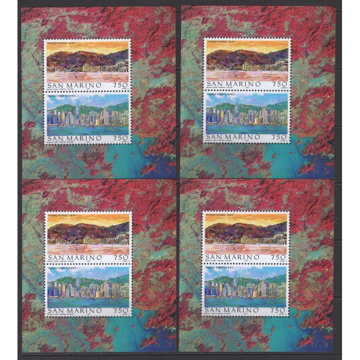 MİMARİ-HONG KONG-1997 SAN MARINO-4 ADET DAMGASIZ MNH BLOK