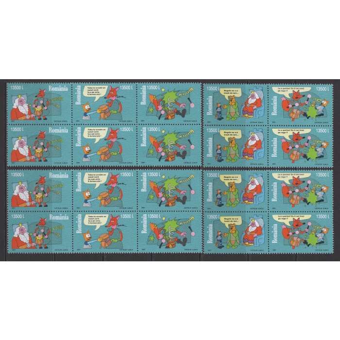 ÇİZGİ KARAKTERLER-2001 ROMANYA-4 ADET DAMGASIZ MNH TAM SET