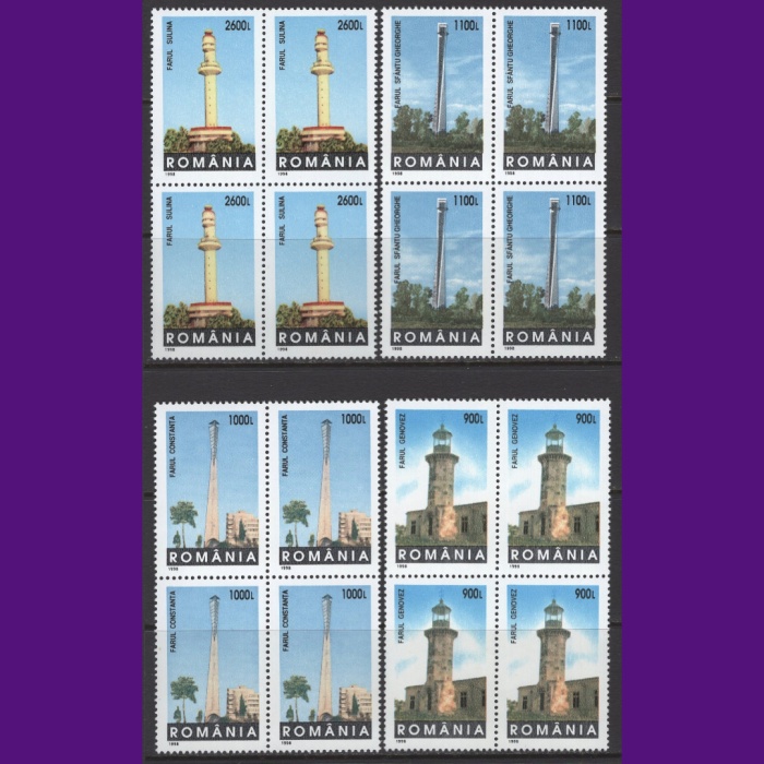 MİMARİ-1998 ROMANYA-DAMGASIZ MNH 4LÜ BLOK TAM SET