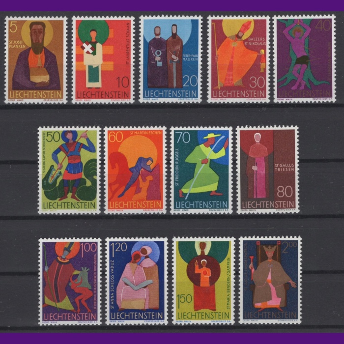 AZİZLER/ DİNİ SİMGELER SÜREKLİ SERİ-1967 LIECHTENSTEIN-DAMGASIZ MNH TAM SET