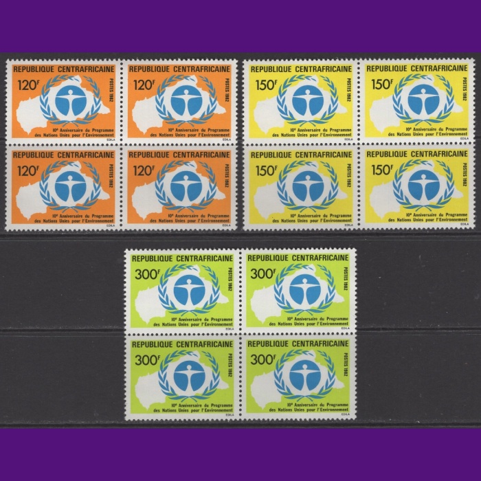 BİRLEŞMİŞ MİLLETLER-1982 ORTA AFRİKA-DAMGASIZ MNH 4LÜ BLOK TAM SET