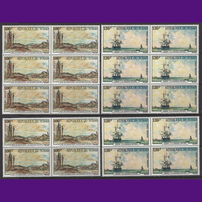 TABLOLAR-GEMİLER-1976 CHAD-10 ADET DAMGASIZ MNH TAM SET