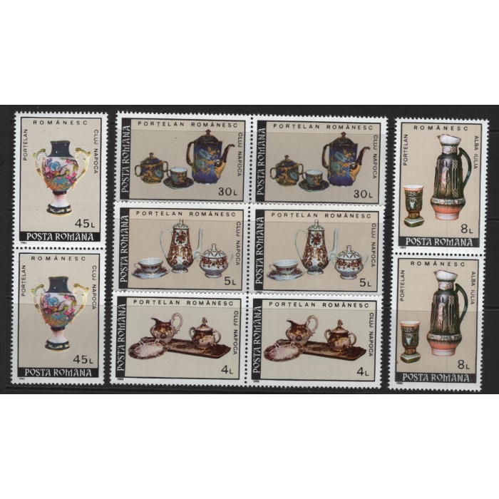 PORSELEN SANATI-1992 ROMANYA-DAMGASIZ MNH PER TAM SET