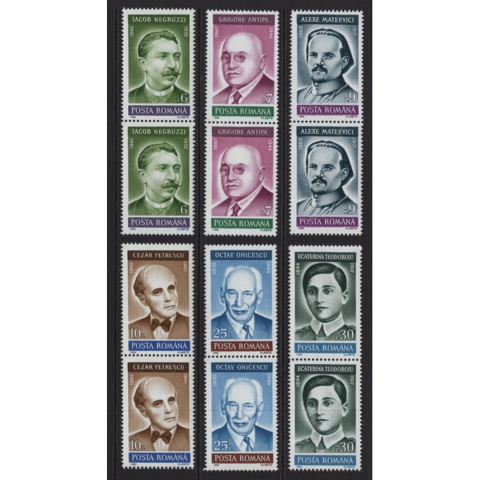 ÜNLÜLER-1992 ROMANYA-DAMGASIZ MNH PER TAM SET