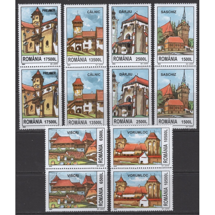 MİMARİ-2002 ROMANYA-DAMGASIZ MNH PER TAM SET