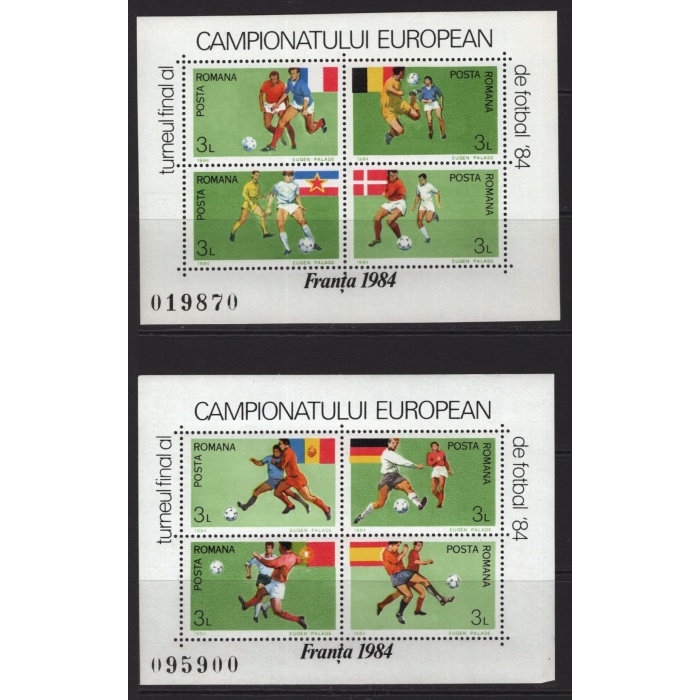 FUTBOL-1984 ROMANYA-2 ADET DAMGASIZ MNH BLOK