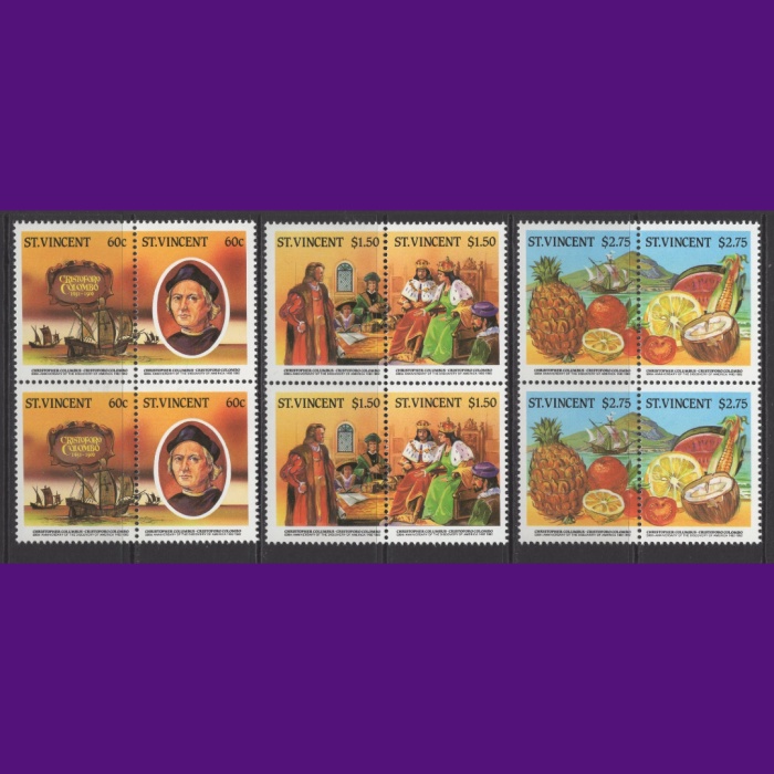 GEMİLER-KRİSTOF KOLOMB-1992 SAINT VINCENT-DAMGASIZ MNH PER TAM SET