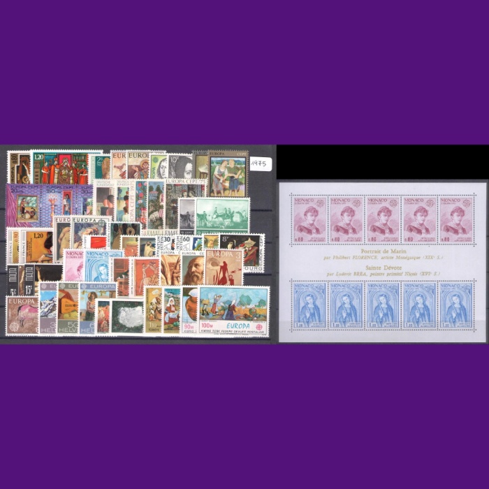 1975 AVRUPA CEPT-DAMGASIZ MNH TAM YIL SETİ-MICHEL KD: 160 EURO