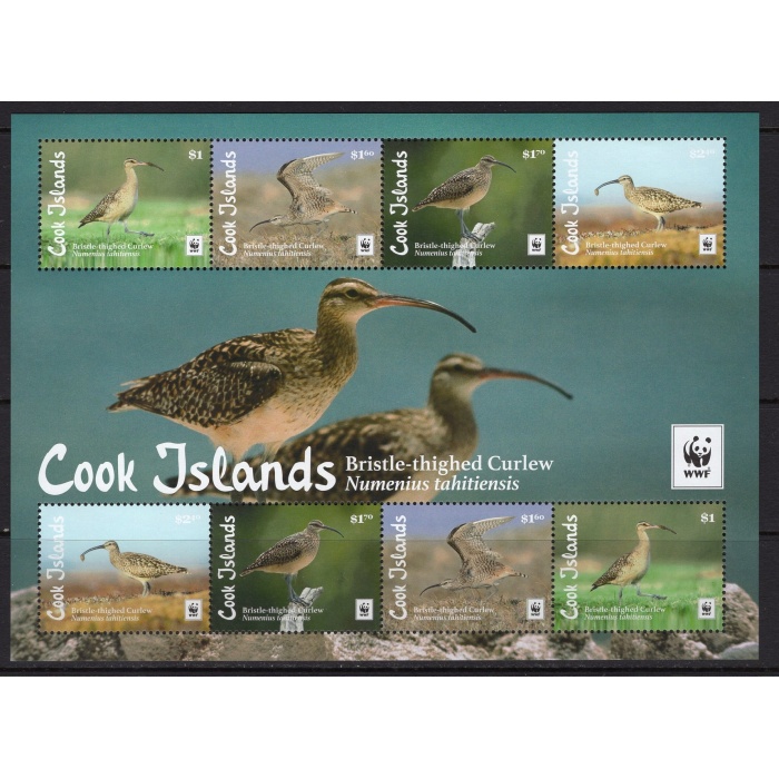 KUŞLAR/ WWF-2015 COOK ISLANDS-DAMGASIZ MNH BLOK (2 SETLİK KLEINBOGEN)-SG KD: £20