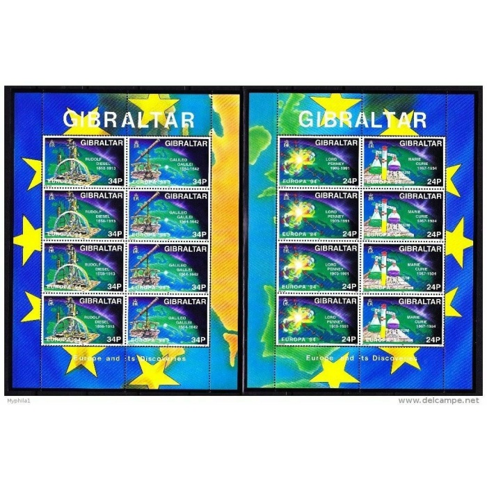 AVRUPA CEPT-1994 GIBRALTAR-DAMGASIZ MNH KLEINBOGEN TAM SET-MICHEL KD: 30 EURO