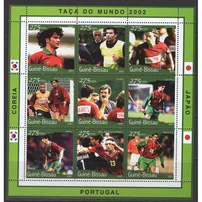 FUTBOL-DÜNYA KUPASI-PORTEKİZ MİLLİ TAKIMI-2001 GİNE BISSAU-DAMGASIZ MNH BLOK