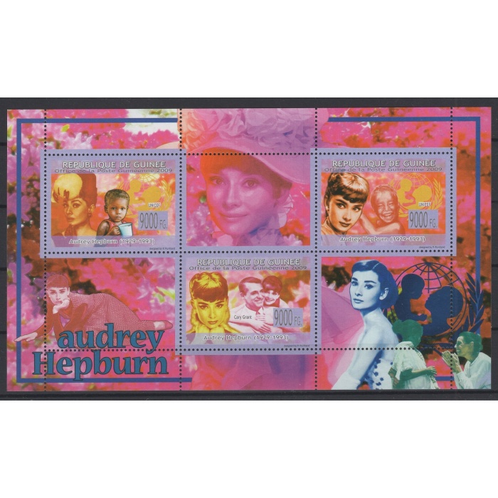 ÜNLÜLER-AUDREY HEPBURN-2009 GİNE-DAMGASIZ MNH BLOK