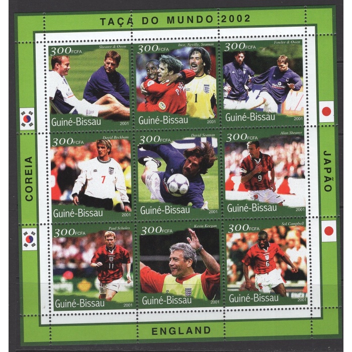 FUTBOL-DÜNYA KUPASI-İNGİLTERE MİLLİ TAKIMI-2001 GİNE BISSAU-DAMGASIZ MNH BLOK