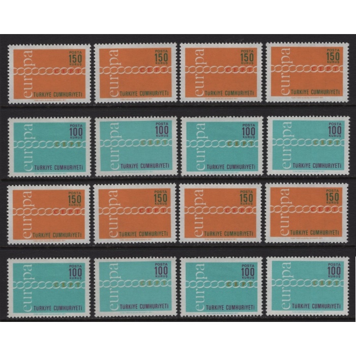 AVRUPA CEPT-1971 TÜRKİYE-8 ADET DAMGASIZ MNH TAM SET