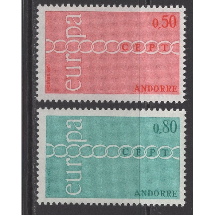 AVRUPA CEPT-1971 ANDORRA-DAMGASIZ MNH TAM SET-MICHEL KD: 20 EURO