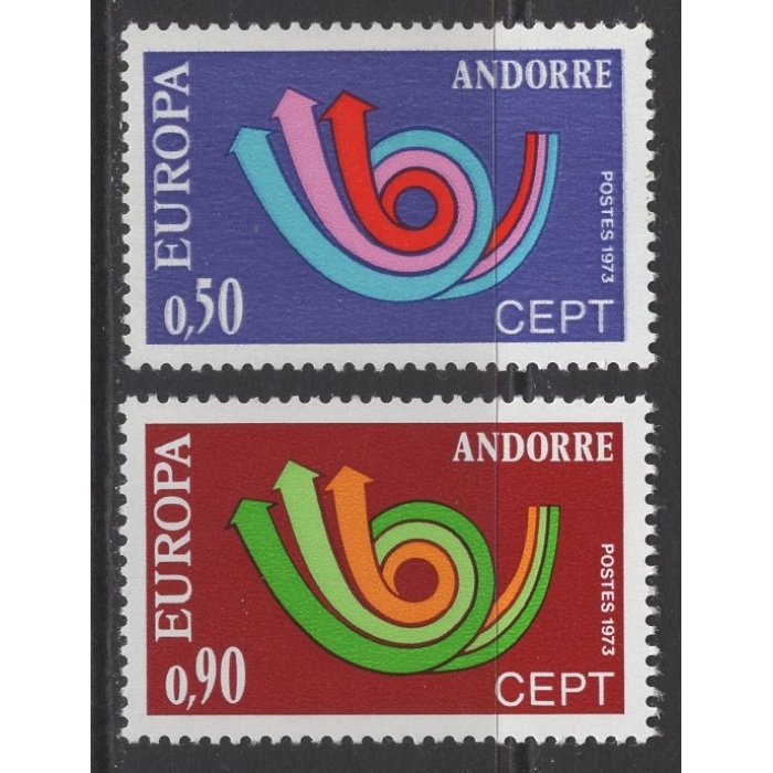 AVRUPA CEPT-1973 FRANSIZ ANDORRA-DAMGASIZ MNH TAM SET-MICHEL KD: 20 EURO