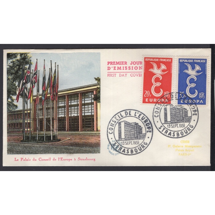 AVRUPA CEPT-1958 FRANSA-İLK GÜN ZARFI/ FDC