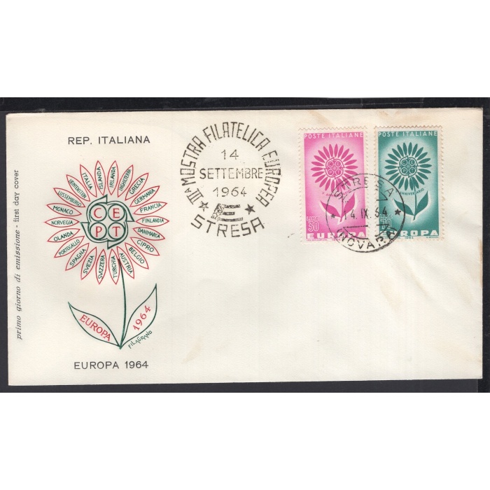 AVRUPA CEPT-1964 İTALYA-İLK GÜN ZARFI/ FDC