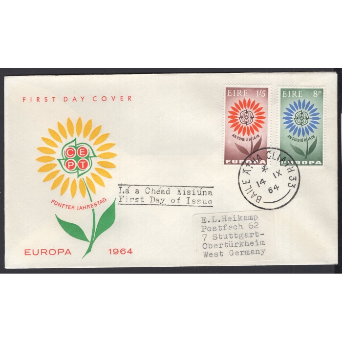 AVRUPA CEPT-1964 İRLANDA-İLK GÜN ZARFI/ FDC-MICHEL KD: 15 EURO