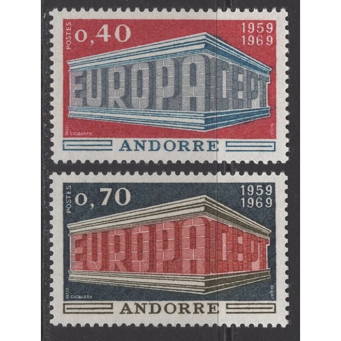 AVRUPA CEPT-1969 ANDORRA-DAMGASIZ MNH TAM SET-MICHEL KD: 20 EURO