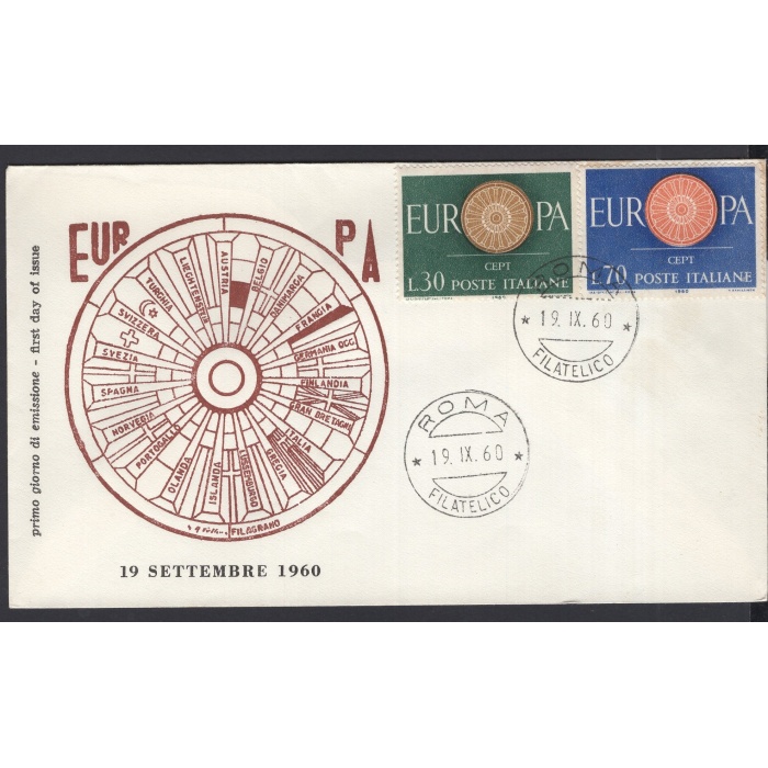 AVRUPA CEPT-1960 İTALYA-İLK GÜN ZARFI/ FDC