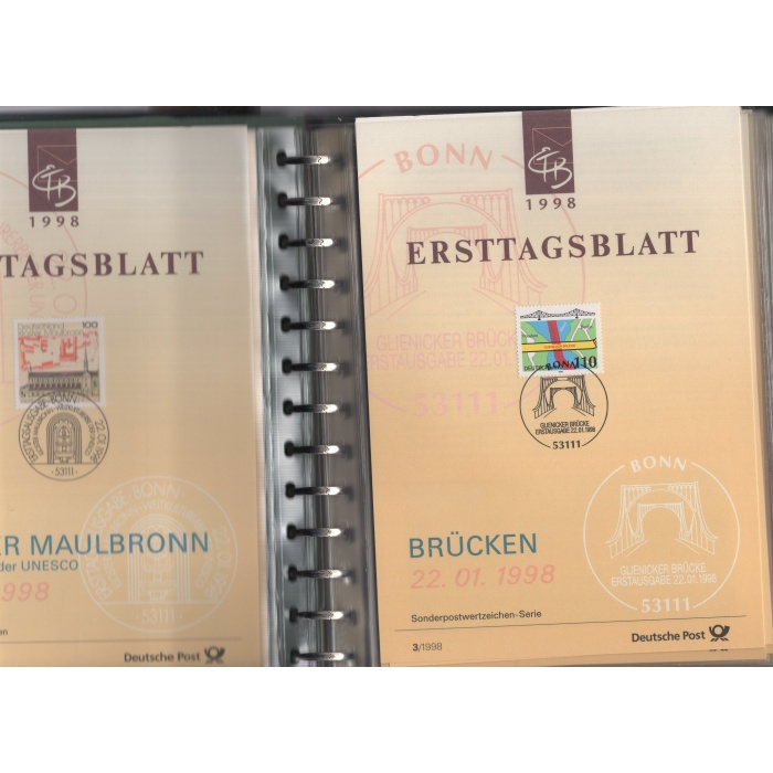 1974/ 2001 ARASI ALMANYA-28 YILLIK TAM KOLEKSİYON-İLK GÜN DAMGALI ETB KOLEKSİYONU-TOPLAM 24 ÇOK SAĞLAM ALBÜMDE