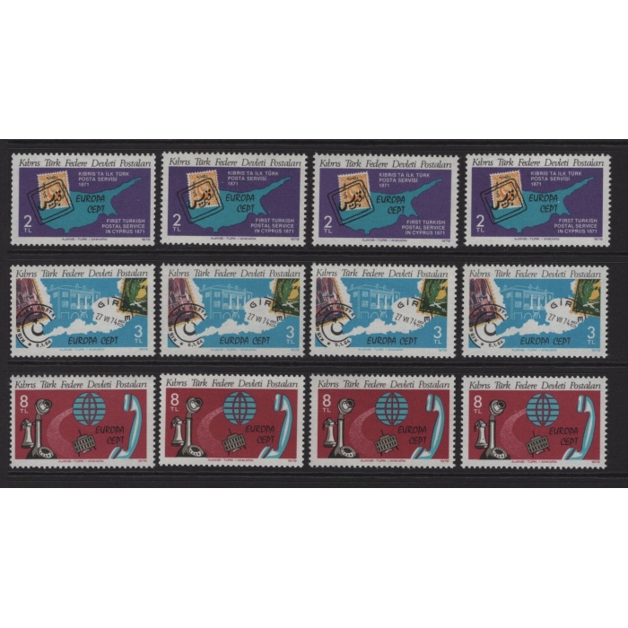 AVRUPA CEPT-1979 KKTC-4 ADET DAMGASIZ MNH TAM SET-MICHEL KD: 24 EURO