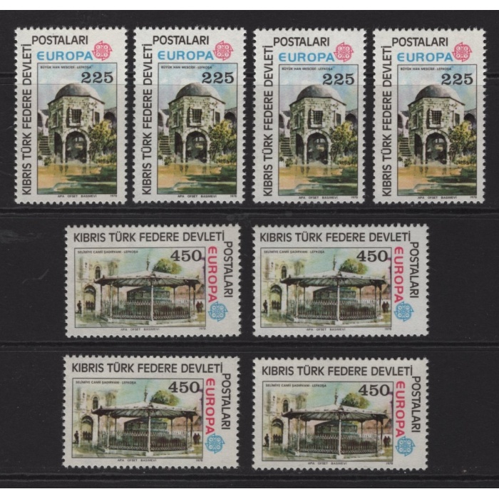 MİMARİ-AVRUPA CEPT-1978 KKTC-4 ADET DAMGASIZ MNH TAM SET-MICHEL KD: 20 EURO