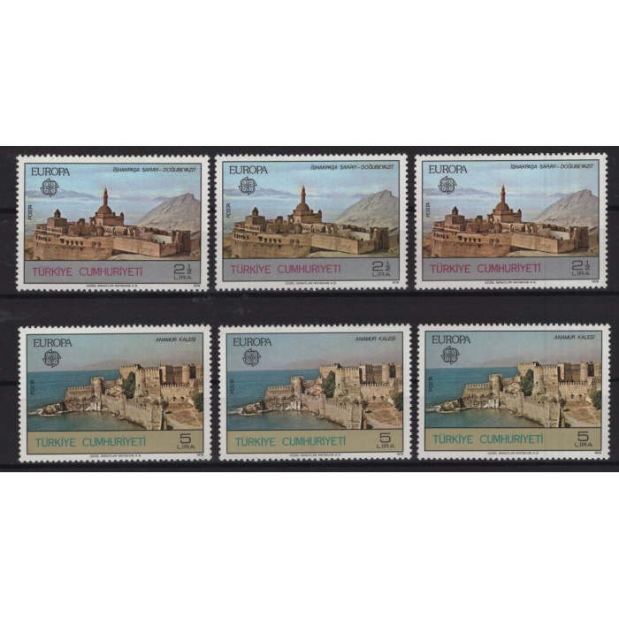 MİMARİ-AVRUPA CEPT-1978 TÜRKİYE-3 ADET DAMGASIZ MNH TAM SET-MICHEL KD: 36 EURO