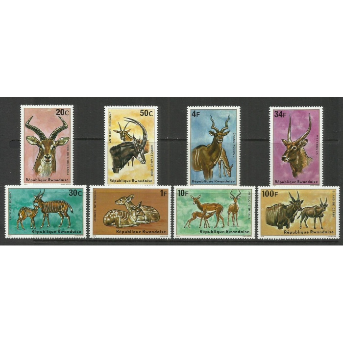 HAYVANLAR-1975 RWANDA-DAMGASIZ MNH TAM SET