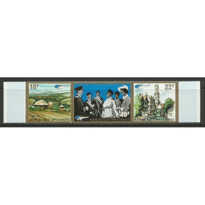 MİMARİ-KRALİYET-1972 RWANDA-DAMGASIZ MNH TAM SET