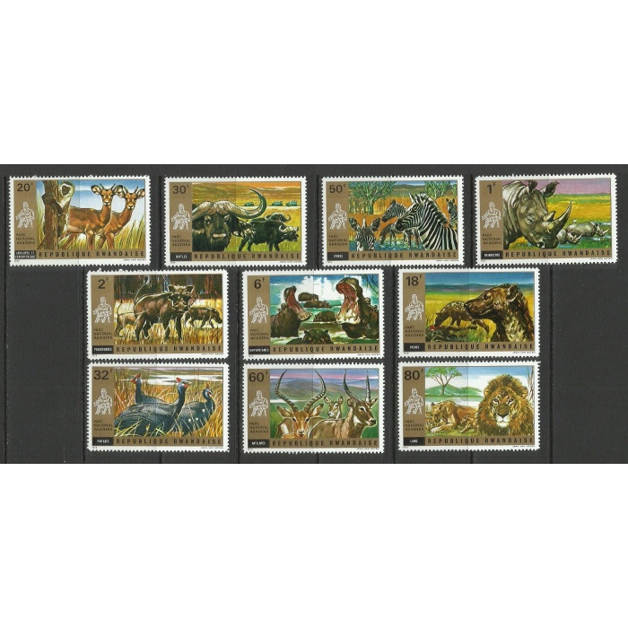 HAYVANLAR-1972 RWANDA-DAMGASIZ MNH TAM SET