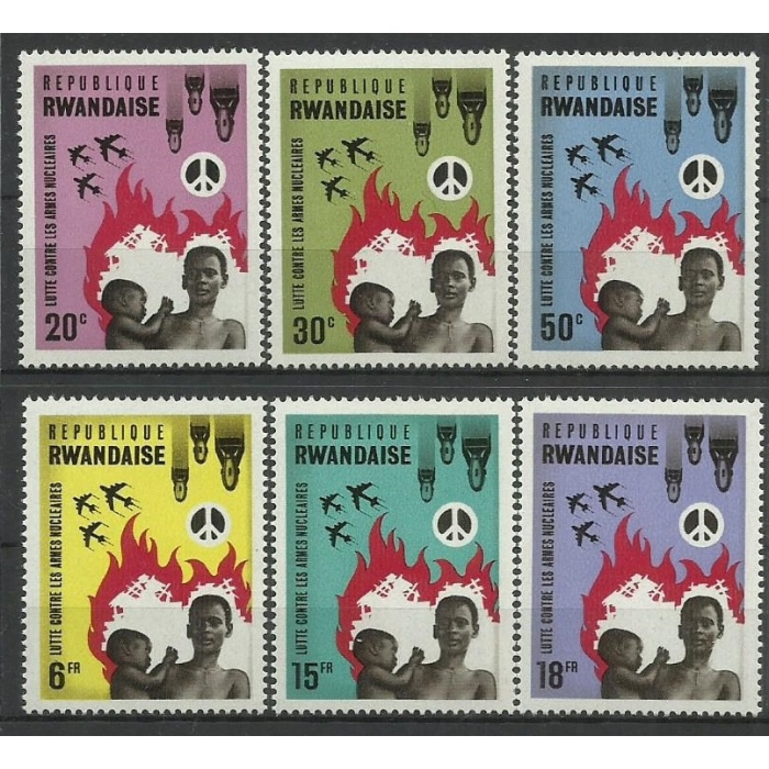 ANTİ NÜKLEER-1966 RWANDA-DAMGASIZ MNH TAM SET