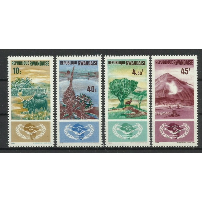 AFRİKA ÜLKELERİ DAYANIŞMA-1965 RWANDA-DAMGASIZ MNH TAM SET