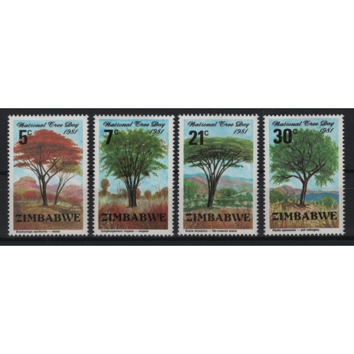 AĞAÇLAR-1981 ZIMBABWE-DAMGASIZ MNH TAM SET