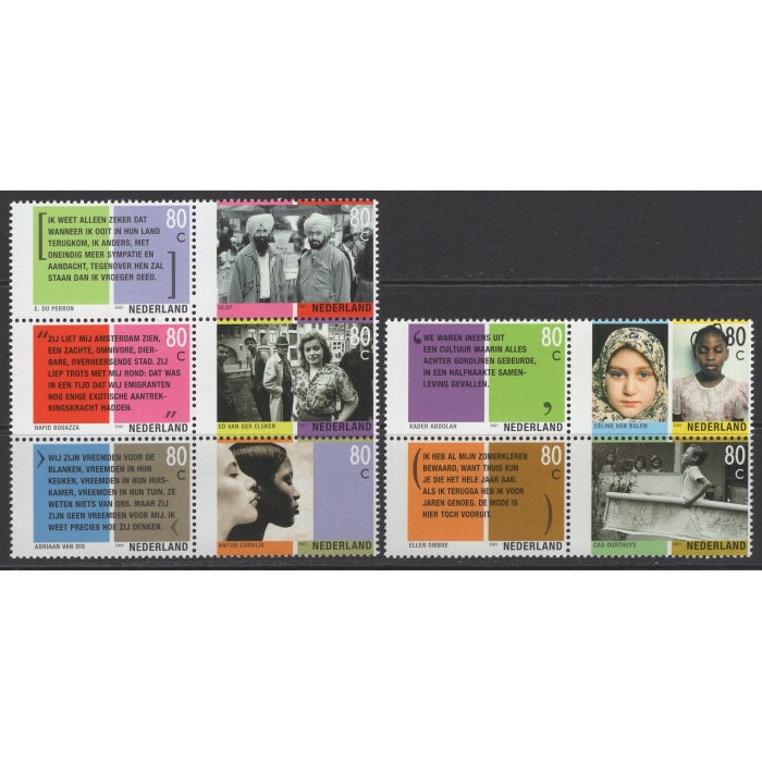 FARKLI KÜLTÜRLER-2001 HOLLANDA-DAMGASIZ MNH TAM SET-NOMİNAL: 8 EURO