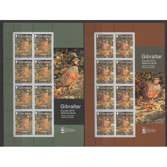 KUŞLAR-AVRUPA CEPT-2019 GIBRALTAR-DAMGASIZ MNH KLEINBOGEN TAM SET-NOMİNAL: £26.60 (PULLARIN ÜZERİNİ ÖZEL BİR UYGULAMAYLA TARADIĞINIZDA, KUŞLARIN SESİNİ DUYABİLİYORSUNUZ) (CEE-APP)