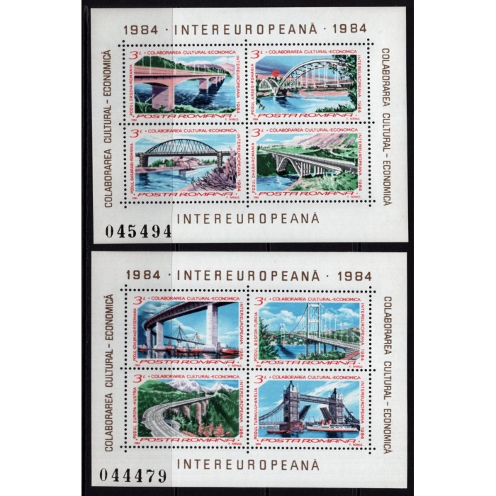 KÖPRÜLER-MİMARİ-1984 ROMANYA-2 ADET DAMGASIZ MNH BLOK