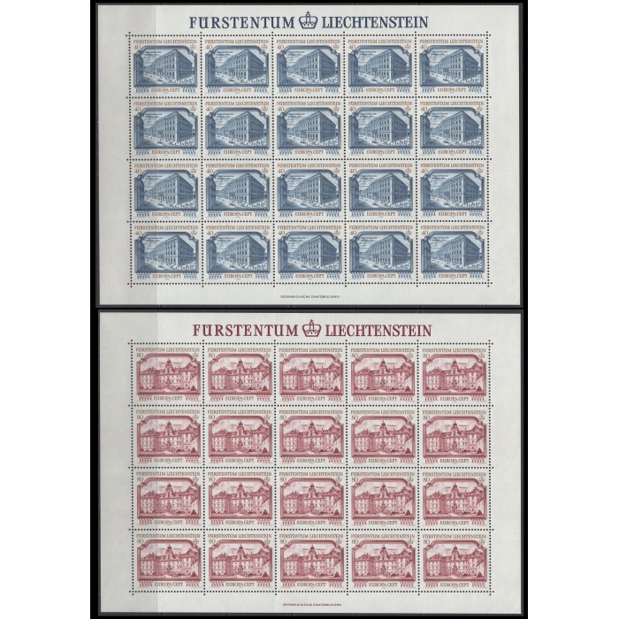 MİMARİ-1978 LIECHTENSTEIN-DAMGASIZ MNH 20Lİ TABAKA TAM SET