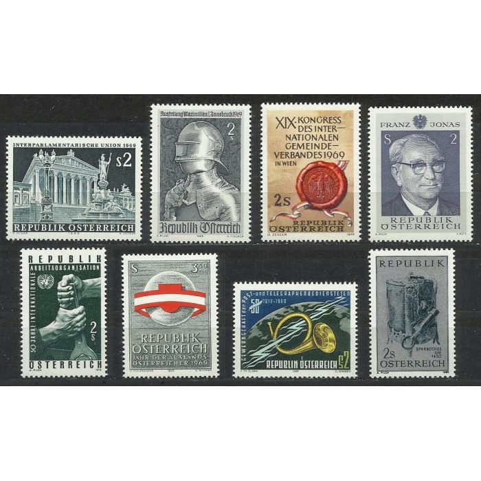 FARKLI TEMALAR-1969 AVUSTURYA-DAMGASIZ MNH TAM SET